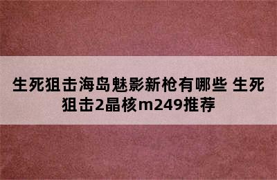 生死狙击海岛魅影新枪有哪些 生死狙击2晶核m249推荐